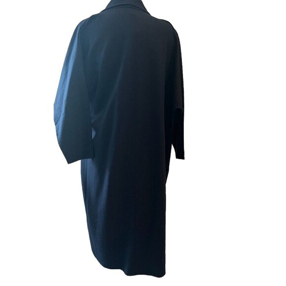 Eileen Fisher Boiled Wool Shawl Wrap Jacket Size Petite Large Midnight Navy Blue - Picture 6 of 14